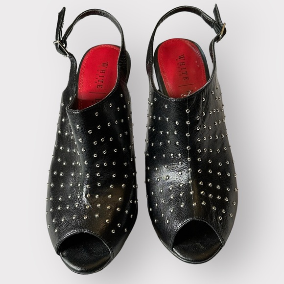 White House Black Market SUNNY Studded Peep Toe Bootie Pumps 8M - Picture 3 of 7